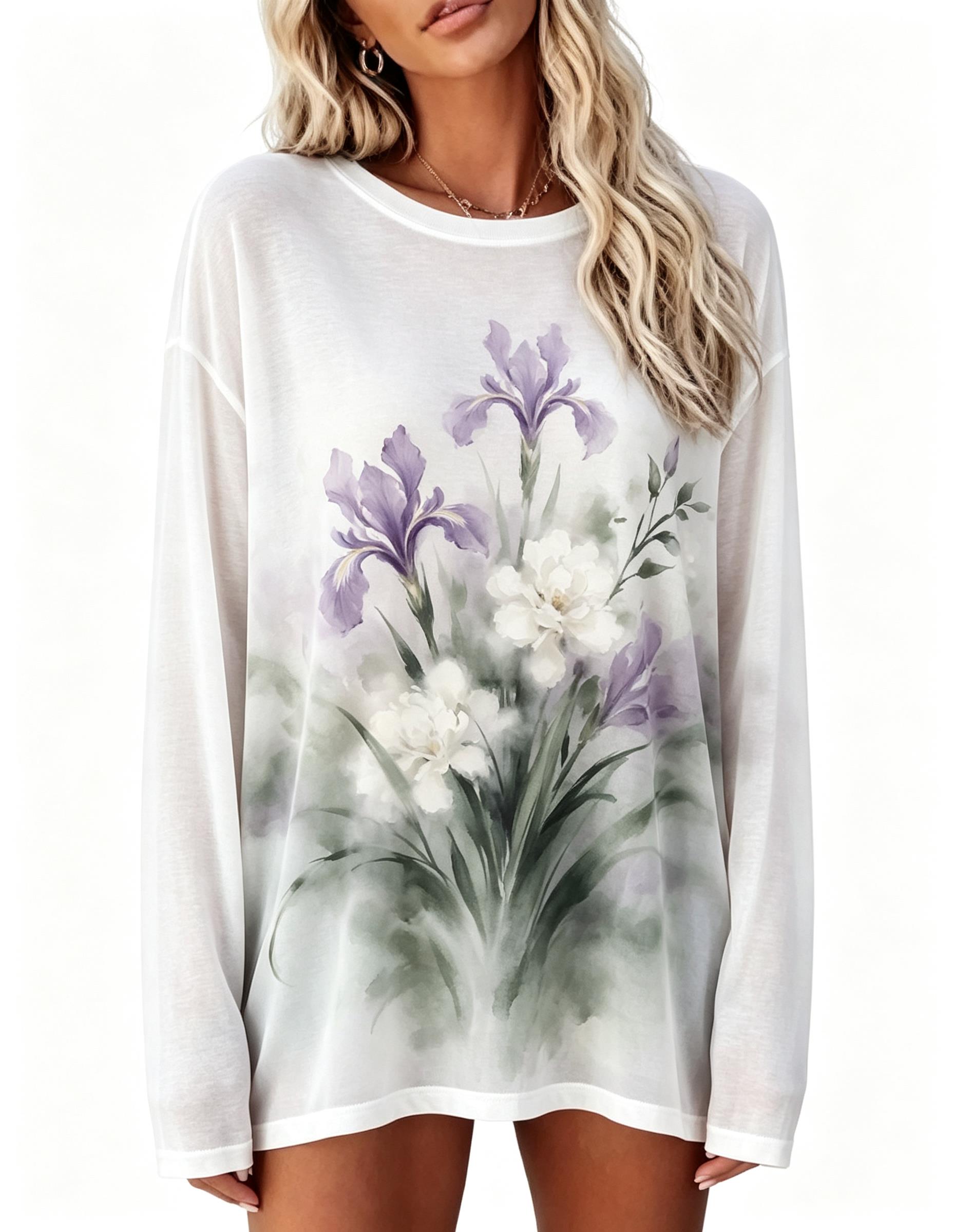 Women Long Sleeve T‑Shirt Vint - đánh giá và giá Winter Clothing For Women