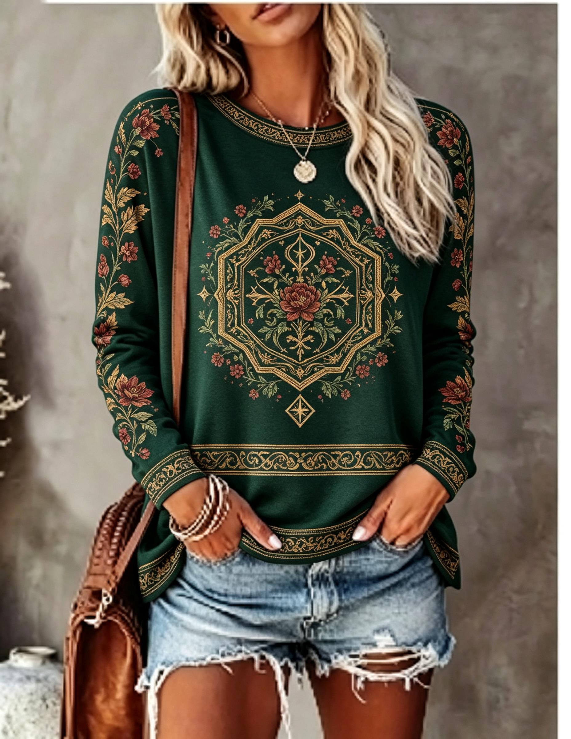 Women Crew Neck Long Sleeve T‑ - đánh giá và giá Winter Clothing For Women